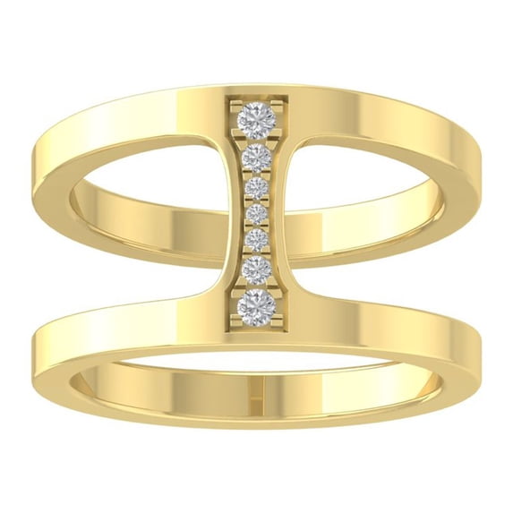 ARAIYA FINE JEWELRY 10K White Gold Lab-Grown Diamond Anniversary Ring (1/10 cttw Round-shape Lab-Grown Diamonds (D-F Color, VS Clarity) Size 7.5