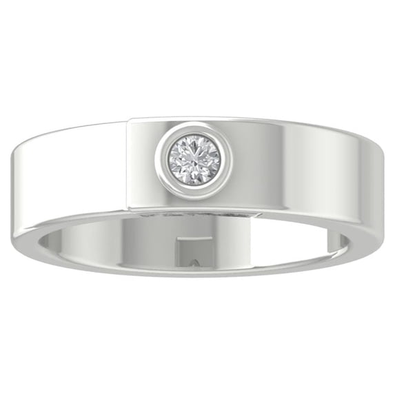 ARAIYA FINE JEWELRY 14K White Gold Lab-Grown Diamond Anniversary Ring (1/10 cttw ,D-F Color, VS Clarity) Size 8.5