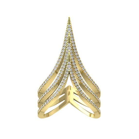 ARAIYA FINE JEWELRY 10K White Gold Lab-Grown Diamond Anniversary Ring (1/2 cttw Round-shape Lab-Grown Diamonds (D-F Color, VS Clarity) Size 9.5