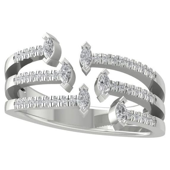 ARAIYA FINE JEWELRY 14K White Gold Lab-Grown Diamond Anniversary Ring (1/3 cttw ,D-F Color, VS Clarity) Size 10