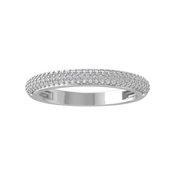ARAIYA FINE JEWELRY 10K White Gold Lab-Grown Diamond Anniversary Ring (1/3 cttw Round-shape Lab-Grown Diamonds (D-F Color, VS Clarity) Size 5.5