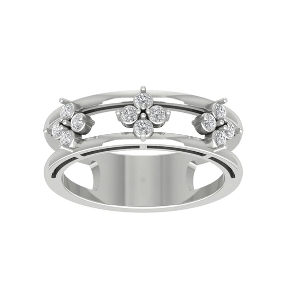 Araiya Fine Jewelry Sterling Silver Lab-Grown Diamond Anniversary Ring (1/3 cttw, D-F Color, VS Clarity) Size 5