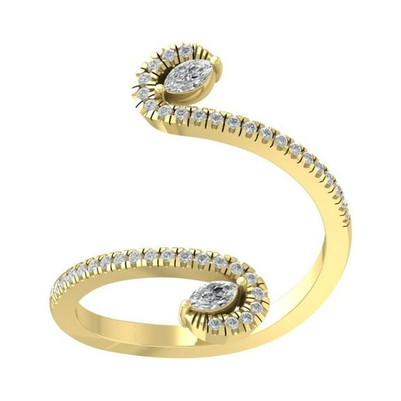 ARAIYA FINE JEWELRY 10K White Gold Lab-Grown Diamond Anniversary Ring (1/3 cttw Round-shape Lab-Grown Diamonds (D-F Color, VS Clarity) Size 5