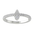 thumbnail image 1 of ARAIYA FINE JEWELRY 10K White Gold Lab-Grown Diamond Anniversary Ring (1/3 cttw Round-shape Lab-Grown Diamonds (D-F Color, VS Clarity) Size 5, 1 of 5