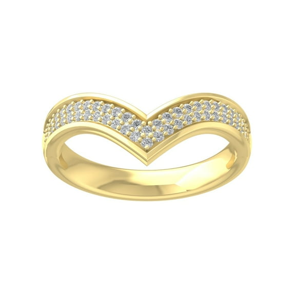 ARAIYA FINE JEWELRY 10K White Gold Lab-Grown Diamond Anniversary Ring (1/3 cttw Round-shape Lab-Grown Diamonds (D-F Color, VS Clarity) Size 6.5
