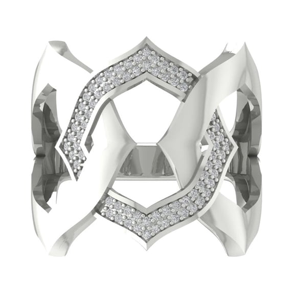 Araiya Fine Jewelry Sterling Silver Lab-Grown Diamond Anniversary Ring (1/3 cttw, D-F Color, VS Clarity) Size 7