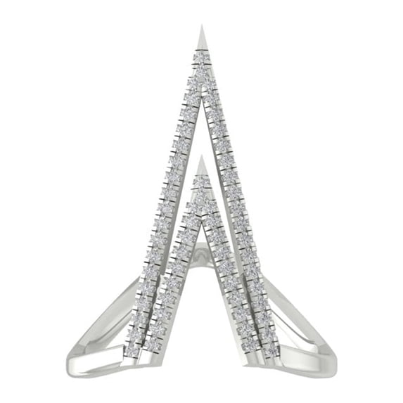 Araiya Fine Jewelry Sterling Silver Lab-Grown Diamond Anniversary Ring (1/45 cttw, D-F Color, VS Clarity) Size 10