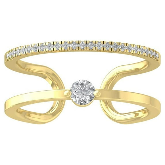 ARAIYA FINE JEWELRY 10K White Gold Lab-Grown Diamond Anniversary Ring (1/45 cttw Round-shape Lab-Grown Diamonds (D-F Color, VS Clarity) Size 5