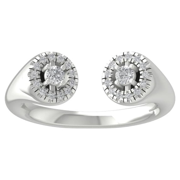 Araiya Fine Jewelry Sterling Silver Lab-Grown Diamond Anniversary Ring (1/45 cttw, D-F Color, VS Clarity) Size 6