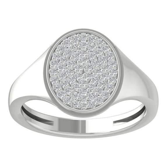 ARAIYA FINE JEWELRY 14K White Gold Lab-Grown Diamond Anniversary Ring (1/45 cttw ,D-F Color, VS Clarity) Size 7.5