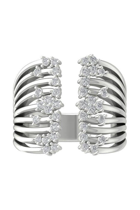 FINE JEWELRY 14K White Gold Lab-Grown Diamond Anniversary Ring (1/45 cttw ,D-F Color, VS Clarity) Size 9.5