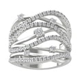 thumbnail image 1 of Araiya Fine Jewelry Sterling Silver Lab-Grown Diamond Anniversary Ring (1 cttw, D-F Color, VS Clarity) Size 9, 1 of 5