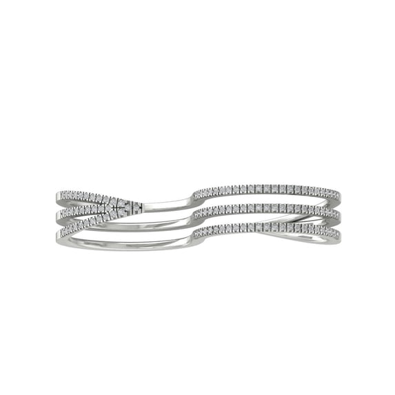 ARAIYA FINE JEWELRY 14K White Gold Lab-Grown Diamond Anniversary Ring (2/5 cttw ,D-F Color, VS Clarity) Size 5