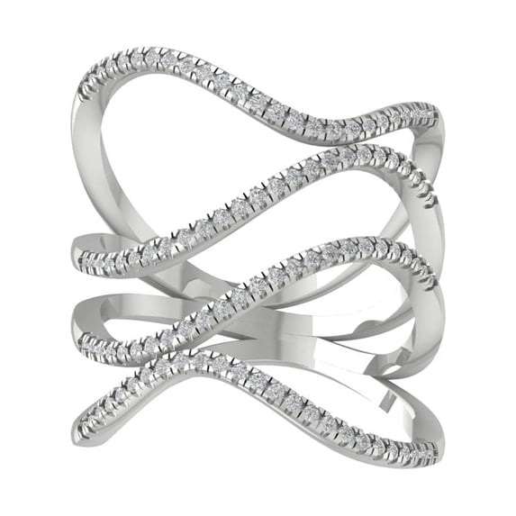 Araiya Fine Jewelry Sterling Silver Lab-Grown Diamond Anniversary Ring (2/5 cttw, D-F Color, VS Clarity) Size 7