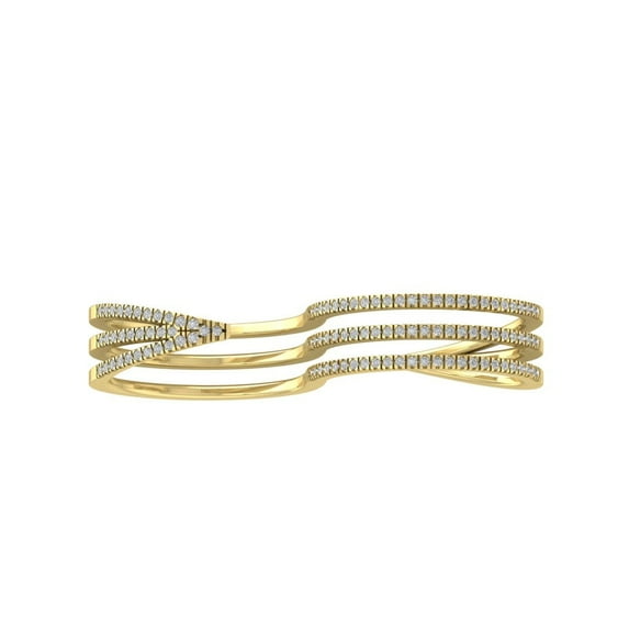 ARAIYA FINE JEWELRY 10K Yellow Gold Lab-Grown Diamond Anniversary Ring (2/5 cttw Round-shape Lab-Grown Diamonds (D-F Color, VS Clarity) Size 8
