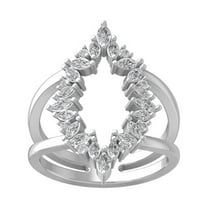 ARAIYA FINE JEWELRY 10K White Gold Lab-Grown Diamond Anniversary Ring (3/4 cttw Round-shape Lab-Grown Diamonds (D-F Color, VS Clarity) Size 6