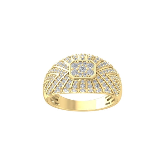 ARAIYA FINE JEWELRY 10K Yellow Gold Lab-Grown Diamond Anniversary Ring (3/4 cttw Round-shape Lab-Grown Diamonds (D-F Color, VS Clarity) Size 7.5