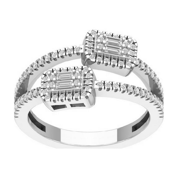 ARAIYA FINE JEWELRY 10K White Gold Lab Grown Diamond Band Ring (1/2 cttw, D-F Color, VS Clarity), Size 8.5