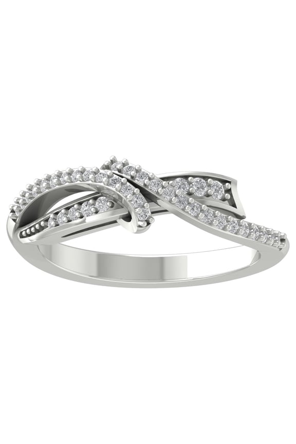 FINE JEWELRY 10K White Gold Lab Grown Diamond Band Ring (1/5 cttw, D-F Color, VS Clarity), Size 5