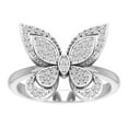 thumbnail image 1 of ARAIYA FINE JEWELRY 10K White Gold Lab Grown Diamond Butterfly Cluster Ring (1/3 cttw, D-F Color, VS Clarity), Size 9.5, 1 of 5