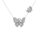 thumbnail image 1 of ARAIYA FINE JEWELRY 10K White Gold Lab Grown Diamond Butterfly Pendant with Gold Plated Silver Cable Chain Necklace (1/3 cttw, D-F Color, VS Clarity) 18", 1 of 1