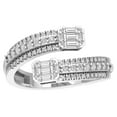 thumbnail image 1 of ARAIYA FINE JEWELRY 10K White Gold Lab Grown Diamond Bypass Band Ring (1/2 cttw, D-F Color, VS Clarity), Size 10, 1 of 5
