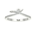 thumbnail image 1 of ARAIYA FINE JEWELRY 10K White Gold Lab Grown Diamond Bypass Band Ring (1/6 cttw, D-F Color, VS Clarity), Size 7.5, 1 of 5