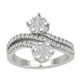 thumbnail image 1 of ARAIYA FINE JEWELRY 10K White Gold Lab Grown Diamond Bypass Band Ring (7/8 cttw, D-F Color, VS Clarity), Size 6, 1 of 5