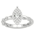 thumbnail image 1 of ARAIYA FINE JEWELRY 10K White Gold Lab Grown Diamond Cluster Band Ring (1/3 cttw, D-F Color, VS Clarity), Size 10, 1 of 5