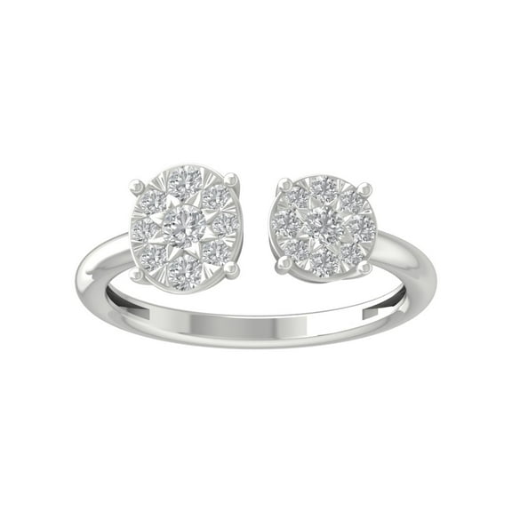 ARAIYA FINE JEWELRY 10K White Gold Lab Grown Diamond Cluster Ring (1/2 cttw, D-F Color, VS1 Clarity) Size 5