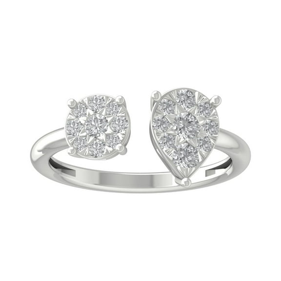 ARAIYA FINE JEWELRY 10K White Gold Lab Grown Diamond Cluster Ring (1/2 cttw, D-F Color, VS1 Clarity) Size 5