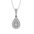 thumbnail image 1 of ARAIYA FINE JEWELRY 10K White Gold Lab Grown Diamond Composite Cluster Pendant with Gold Plated Silver Cable Chain Necklace (1/2 cttw, D-F Color, VS Clarity) 18", 1 of 1