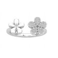 thumbnail image 1 of ARAIYA FINE JEWELRY 10K White Gold Lab Grown Diamond Double Flower Ring (1/5 cttw, D-F Color, VS Clarity), Size 8, 1 of 5