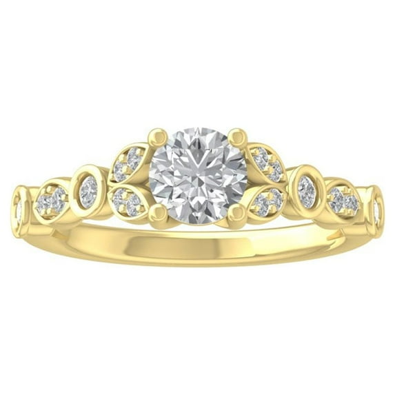 ARAIYA FINE JEWELRY 10K White Gold Lab-Grown Diamond ENGAGEMENT Ring (1 cttw Round-shape Lab-Grown Diamonds (D-F Color, VS Clarity) Size 10