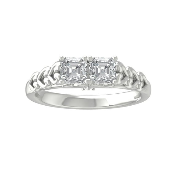 ARAIYA FINE JEWELRY 14K White Gold Lab-Grown Diamond ENGAGEMENT Ring (1 cttw ,D-F Color, VS Clarity) Size 6