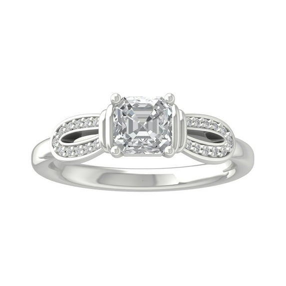 ARAIYA FINE JEWELRY 10K White Gold Lab-Grown Diamond ENGAGEMENT Ring (1 cttw Round-shape Lab-Grown Diamonds (D-F Color, VS Clarity) Size 7