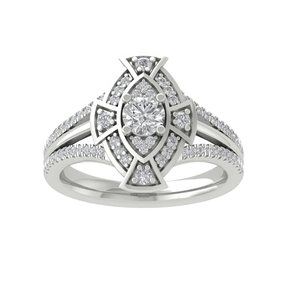 Araiya Fine Jewelry Sterling Silver Lab-Grown Diamond ENGAGEMENT Ring (3/4 cttw, D-F Color, VS Clarity) Size 10