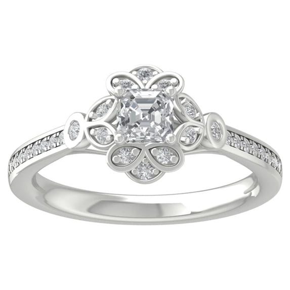 Araiya Fine Jewelry Sterling Silver Lab-Grown Diamond ENGAGEMENT Ring (3/4 cttw, D-F Color, VS Clarity) Size 8.5
