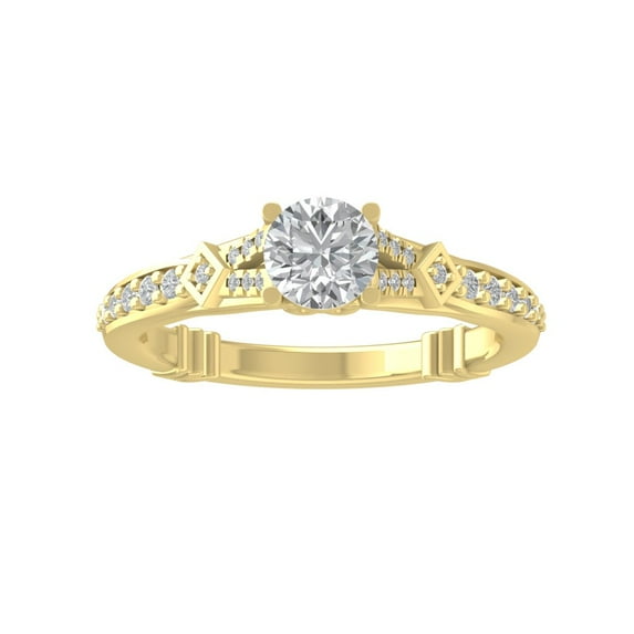 ARAIYA FINE JEWELRY 10K White Gold Lab-Grown Diamond ENGAGEMENT Ring (5/8 cttw Round-shape Lab-Grown Diamonds (D-F Color, VS Clarity) Size 9