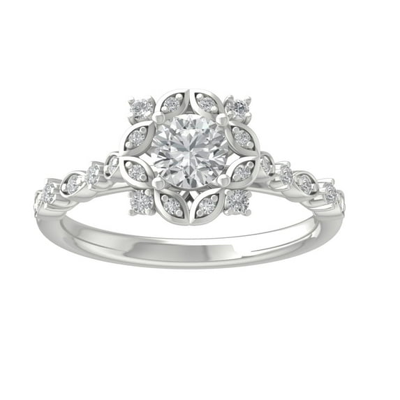ARAIYA FINE JEWELRY 14K White Gold Lab-Grown Diamond ENGAGEMENT Ring (7/8 cttw ,D-F Color, VS Clarity) Size 9