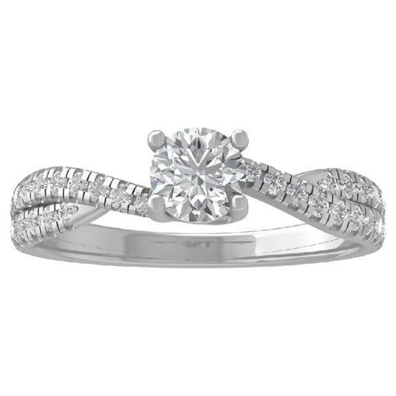 ARAIYA FINE JEWELRY 10K White Gold Lab Grown Diamond Engagement Ring (1 1/4 cttw, D-F Color, VS Clarity) Size 6.5