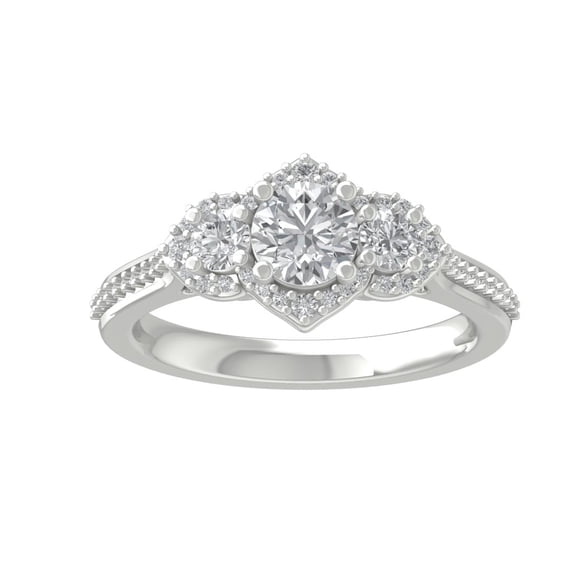 Araiya Fine Jewelry Sterling Silver Lab-Grown Diamond Engagement Ring (1 1/4 cttw, D-F Color, VS Clarity) Size 8.5