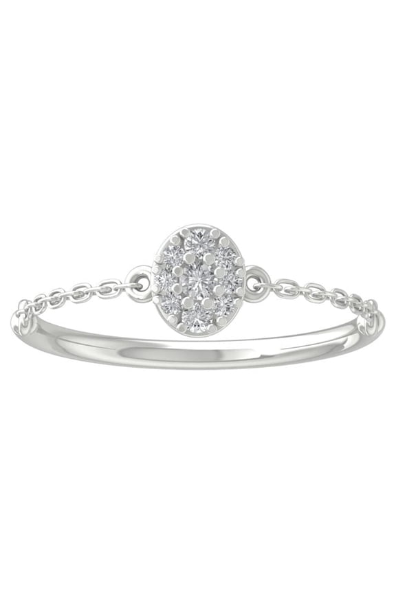 FINE JEWELRY 14K White Gold Lab-Grown Diamond Engagement Ring (1/10 cttw ,D-F Color, VS Clarity) Size 6.5