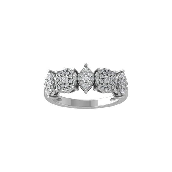 Araiya Fine Jewelry Sterling Silver Lab-Grown Diamond Engagement Ring (1/2 cttw, D-F Color, VS Clarity) Size 10