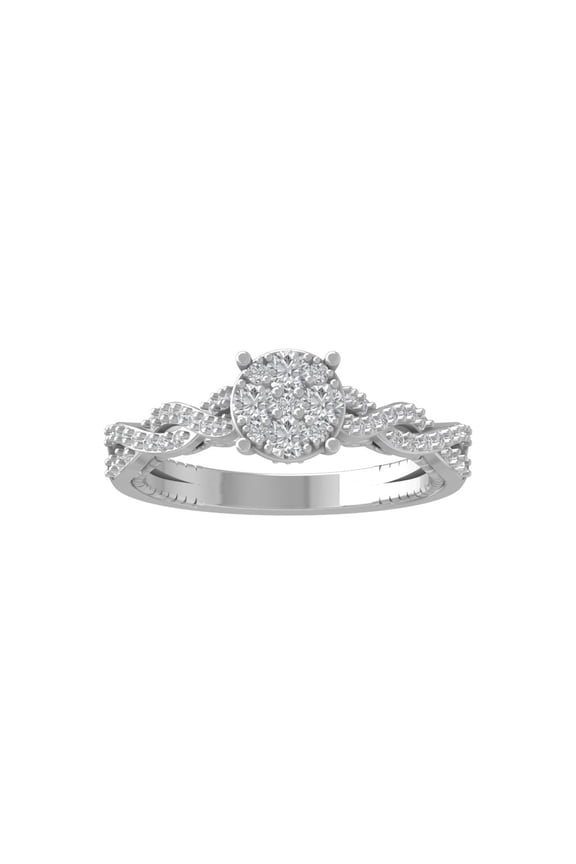 Fine Jewelry Sterling Silver Lab-Grown Diamond Engagement Ring (1/2 cttw, D-F Color, VS Clarity) Size 5