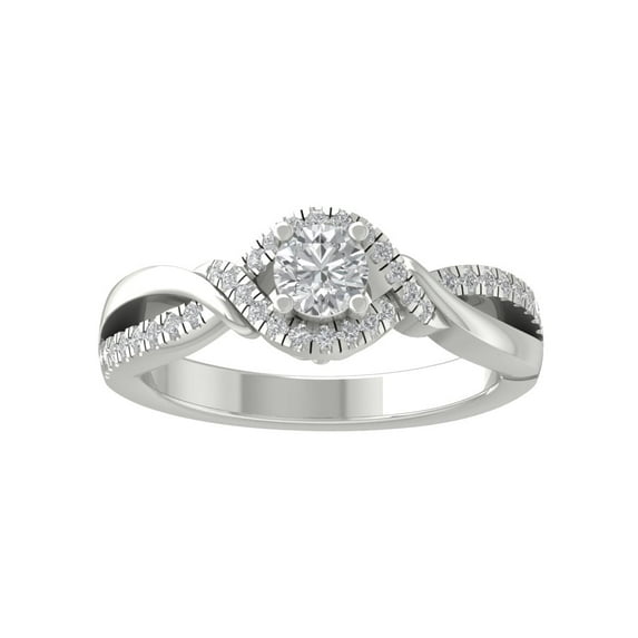 ARAIYA FINE JEWELRY 14K White Gold Lab-Grown Diamond Engagement Ring (1/2 cttw ,D-F Color, VS Clarity) Size 6