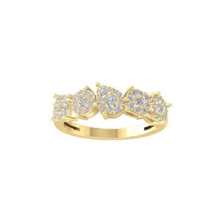 ARAIYA FINE JEWELRY 10K White Gold Lab-Grown Diamond Engagement Ring (1/2 cttw Round-shape Lab-Grown Diamonds (D-F Color, VS Clarity) Size 6