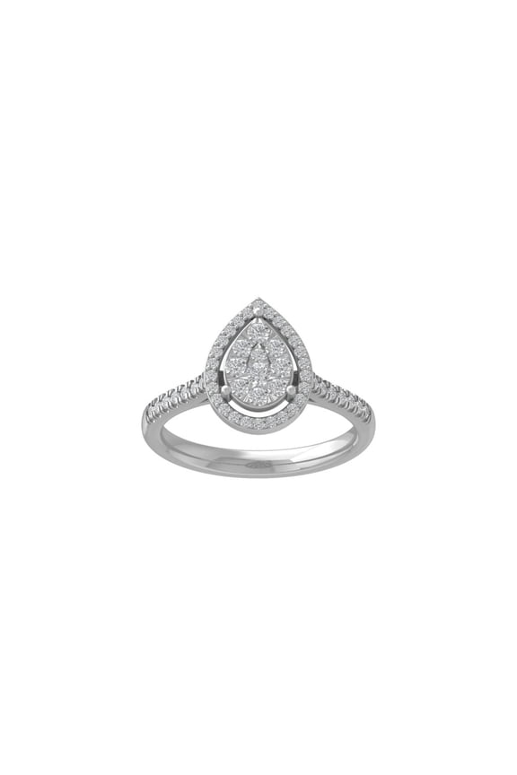 Fine Jewelry Sterling Silver Lab-Grown Diamond Engagement Ring (1/2 cttw, D-F Color, VS Clarity) Size 7.5
