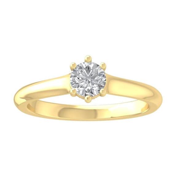 ARAIYA FINE JEWELRY 10K White Gold Lab-Grown Diamond Engagement Ring (1/2 cttw Round-shape Lab-Grown Diamonds (D-F Color, VS Clarity) Size 8.5
