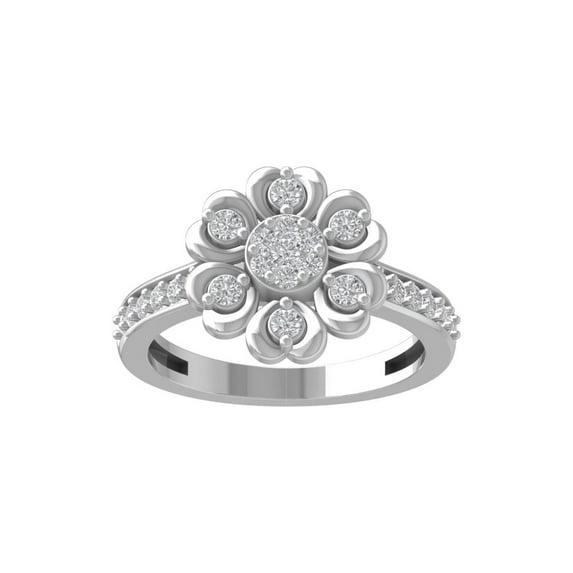 ARAIYA FINE JEWELRY 14K White Gold Lab-Grown Diamond Engagement Ring (1/2 cttw ,D-F Color, VS Clarity) Size 8.5